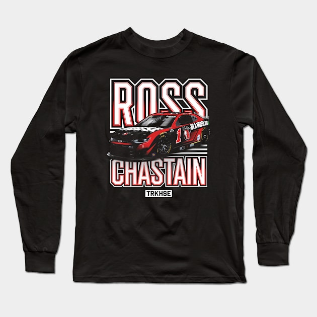 Ross Chastain Trackhouse Black Car Long Sleeve T-Shirt by ganisfarhan